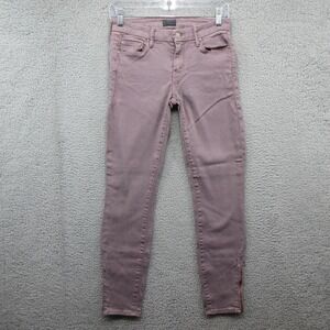 Mother The Pop Looker Ankle Crop Zip Jeans Womens 27 Purple Lilac Made In USA